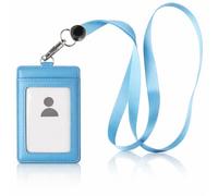 Badge Holder with Retractable Lanyard, Double-Sided ID Card Retractable with Clear Window, Vertical Swipe Card, Badge with Wrist Strap Pass Photocard Holder
