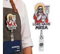 Badge Holder with Roller for Nurses, Acrylic Funny Portable Alla, Retractable Card Holder Clip for Badges | For Women Men Teacher Student Doctor Assistant School Hospital Office