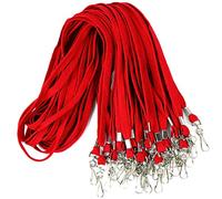 Badge Lanyards Flat Lanyard Swivel Hooks Durably Neck Bulk lanyards with Clip for Women/Men Business Card Lanyards ID Card Lanyards Employee Lanyards Students (Red, 100 Pack)
