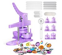 Badge Maker Button Machine Different Sizes 25+32+58 mm Pin Badges Set with 300 Plastic Button DIY Badge Press Machine with Molds & Round Paper Cutter DOYFAY