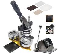 Badge Maker Kit, 2 Inch Professional Metal Button Badge Maker with 100 Components and Paper Cutter for DIY Crafting and Custom Badges