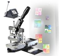 Badge Maker Kit, Button Press Machine for DIY Buttons, Rectangle Magnet Set, Includes 100 Consumables, Easy 15 Second Setup with Paper Cutter and Press Machine