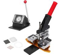 Badge Maker Machine, 2x2inch Square Fridge Magnets Maker Machine, Badge Button Maker Machine, DIY Photo Refrigerator Sticker Magnet Press Machine + Paper Cutter + 100pcs Materials