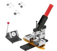 Badge Maker Machine, 50x50mm Photo Magnet Creator with 100 Consumable Sets & Paper Cutter for Custom Fridge Magnet Making, Square Metal Professional Design