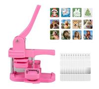 Badge Maker Machine, 50x50mm Square Fridge Magnet Maker Machine, DIY Photo Magnet Press Machine, Refrigerator Sticker Making Machine 2x2in with 100 Pcs Badge Supplies,Green