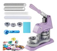 Badge Maker Machine 58mm Pin Button Maker With 100pcs Accessories & Circle Cutter, Diy Badge Making Kit, Custom Metal Badge Press Machine, Make Your Own Fridge Magnets purple