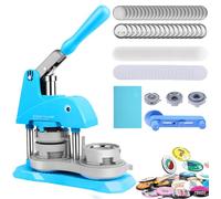 Badge Maker Machine, 58mm Pin Button Maker With 100pcs Accessories & Circle Cutter, Diy Badge Making Kit, Custom Metal Badge Press Machine, Make Your Own Fridge Magnets blue