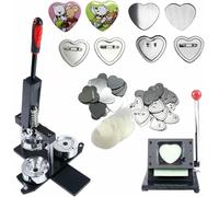 Badge Maker Machine, DIY Button Maker Kit with Punch Die Cutter and 100 Components, Includes Fridge Photo Magnet Maker for Custom Badge Creation