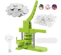 Badge Maker Machine, DIY Button Maker with 100 Parts and Circle Cutter for Creating Custom Round Pins