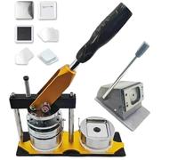 Badge Maker Machine for DIY Fridge Magnets, 50mm Professional Metal Badge Maker with Paper Cutter & 100 Components, Magnetic Refrigerator Badge Making Kit