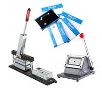 Badge Maker Machine for DIY Metal Pins and Fridge Magnets, Includes 100 Accessories and Square Cutter, Custom Badge Press Kit for Creative Projects