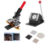 Badge Maker Machine for DIY Metal Pins and Fridge Magnets, Includes 100 Accessories and Square Cutter, Custom Badge Press Kit for Creative Projects