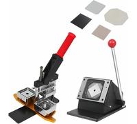 Badge Maker Machine for DIY Square Fridge Magnets, 50x50mm Press with Paper Cutter & 100 Materials, Craft Your Own Custom Badges Easily
