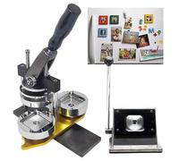 Badge Maker Machine Fridge Magnet Button Badge Making, Professional Metal Badge Maker, with Paper Cutter + 100pcs Component, 50x50mm for DIY Badge Making,50 * 50mm+100Set