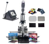 Badge Maker Machine,Fridge Magnet Making Machine Set - Diy Photo Magnet Maker With Press Machine, Paper Cutter & 100 Materials For Gifts, Button & Team Badges - 80 X 53Mm
