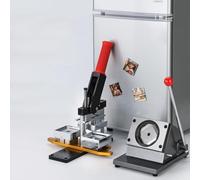 Badge Maker Machine Kit - Custom Metal Badge Press with 100 Accessories, 50mm Button & Square Cutter - DIY Fridge Magnet Badge Making for Crafting Enthusiasts