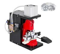 Badge Maker Machine, Pneumatic Button Press with Foot Pedal Control, Quick Production, Includes Moulds and Blank Badges for Crafts