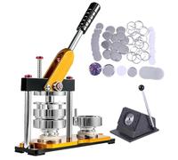 Badge Maker Machine with 100 Accessories & Circle Cutter, DIY Pin Button Press Kit for Sporting Events and Political Campaigns, Multiple Sizes
