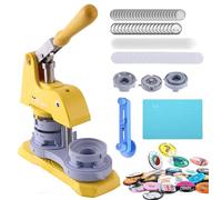 Badge Maker Making Machine,Square Magnets Fridge,58mm Pin Button With 100pcs Accessories Circle Cutter,Diy Kit,Custom Metal Press