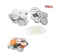 Badge Making Kit, 200pcs Button Badge Machine Parts Metal Button Pins Clear Plastic Large Pin Button Badge KitBadge Accessories 25mm 32mm 37mm 44mm 50mm 75mm(75mm)