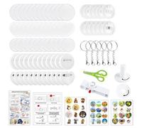 Badge Making Kit for Kids, Pin Maker Badges Make Your Own DIY Maker Kit 55/35mm, 36pcs Plastic Button Parts & Stickers, Badge Making for Party, Gifts (Parts kit)