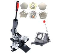 Badge Making Kit - Press and Cutter for Personalized Designs, Includes 100 Crafting Materials for Creative Projects