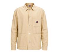 Badge Oversized Fit Overshirt, male, Tommy Jeans, Casual Shirts, Beige, S, Shirts S