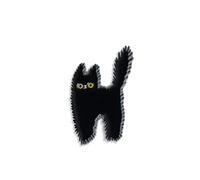 Badge Pin Anxious Black Cat, Metal Enamel Brooch, Butterfly Clutch, Black, 1 Inch, Unisex Novelty Accessory