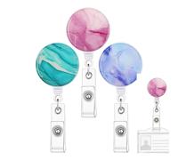 Badge Reel - 3 Pieces Clear Window Quick Access, Work Badge Holder with Retraction | Retractable ID Clip, Card Carrier, Suitable for Nurse Teachers Students Volunteers Wallet Neck Waist