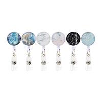 Badge Reel, Badge Holder Retractable Badge Holders 6Pcs Name Card Badge Reel Clip ID Badge Holder for Office Worker Physician Nurse Supplies