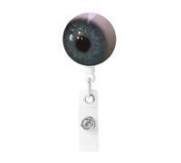 Badge Reel Eyeball Eye, Reel Clip Retractable Badge Holder Office Accessories with Lanyard Nurse Teacher Student