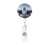 Badge Reel F14 Jet Fighter Plane, Reel Clip Retractable Badge Holder Office Accessories with Lanyard Nurse Teacher Student