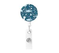 Badge Reel Fun Shark Cute Fish Ocean, Reel Clip Retractable Badge Holder Office Accessories with Lanyard Nurse Teacher Student