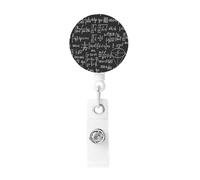 Badge Reel Math Mathematical Formulas Calculations, Reel Clip Retractable Badge Holder Office Accessories with Lanyard Nurse Teacher Student