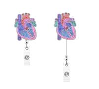 Badge Reel, Nurse Badge Holder Cardiac Retractable Holder ID Card Clip Anatomy for Hospital Office Doctor Student Teacher Y8XZSSKJ