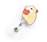 Badge Reel Retractable Cute Acrylic Hamster Name Badge Accessory for Nurse Pharmacy Pharmacist Medical Office