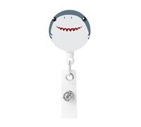 Badge Reel Shark Face, Reel Clip Retractable Badge Holder Office Accessories with Lanyard Nurse Teacher Student
