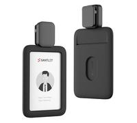 Badge Reel with Alligator Pinch Clip, SANTLET Silicone ID Badge Holder Name Tag Case Protector with Retractable Cord, 2 Card Slots for Nurses Teachers Employees Office Workers Black