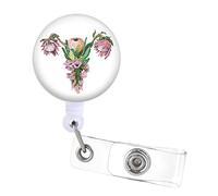 Badge Reels Holder Retractable with ID Clip for Labor and Delivery Nurse Name Tag Card Funny Ovary Uterus Cervix Anatomy OB NICU L&D Nursing Doctor Medical MD Work Alligator Clip ZJK500