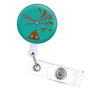 Badge Reels Holder Retractable with ID Clip for Nurse Name Tag Card Funny Fun Hilarious Poop Nursing Doctor Teacher Student Medical Work Office Alligator Clip ZJK444