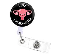 Badge Reels Holder Retractable with ID Clip for Nurse Name Tag Card Ovary Uterus Cervix OB L&D NICU Gynecology Nursing Doctor Teacher Student Medical MD Work Office Alligator Clip ZJK358