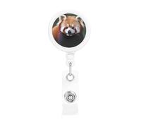 Badge Reels Retractable Animal Red Panda Badge Holder Heavy Duty Batch Holder Name ID Badge Clips for Office Worker Doctor Nurse ID Badge Reel with Belt Clip Keychain