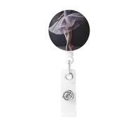 Badge Reels Retractable Badge Holder Ballet Dancer Heavy Duty Batch Holder Name ID Badge Clips for Office Worker Doctor Nurse ID Badge Reel with Belt Clip Keychain