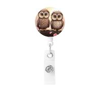 Badge Reels Retractable Badge Holder Cute Owls Heavy Duty Batch Holder Name ID Badge Clips for Office Worker Doctor Nurse ID Badge Reel with Belt Clip Keychain