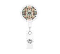 Badge Reels Retractable Badge Holders with Belt Clip Native American Patterns Badge Reel ID Name Card for Women Men Cute Id Badge Clip for Doctor Worker Office