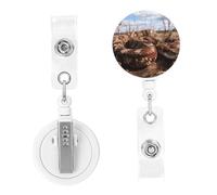 Badge Reels Retractable Badge Holders with Belt Clip Snake Lying On The Ground Badge Reel Id Name Card for Women Men Cute Id Badge Clip for Doctor Worker Office
