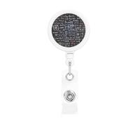 Badge Reels Retractable Math Formula Badge Holder Heavy Duty Batch Holder Name ID Badge Clips for Office Worker Doctor Nurse ID Badge Reel with Belt Clip Keychain