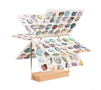 Badge Storage Organizer, Pin Badge Display Book with 6-Page, Acrylic and Wood Construction for Pin Display, Multiple Colors Available(White)