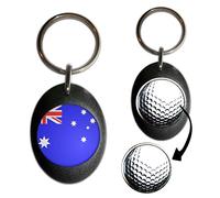 BadgeBeast.co.uk Australia Flag - Black Golf Ball Marker Key Ring