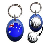 BadgeBeast.co.uk Australia Flag - Blue Golf Ball Marker Key Ring